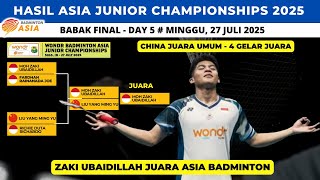 Download lagu Badminton Asia Junior Championships 2025 Final Results Today ~ Ubed Champion ~ China Overall Cham... mp3