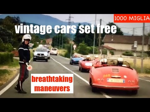 Mille Miglia 2021! Ferrari, Porsche, Aston vintage car race on public roads Italy Trip. ..no crash