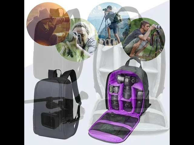 Vídeo relacionado con Arvok Bolso de hombro para cámara, mochila impermeable para cámara con funda para lluvia y sujección para trípode, bolso para cámara profesional para Canon Nikon Sony Fujifilm DSLR, SLR y objetivos