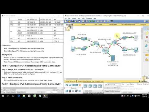 [CCNA S2] 4.1.3.5 Packet Tracer - Configuring IPv4 and IPv6 Interfaces