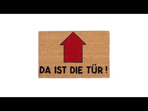 Fußmatte Spruch Da ist die Tür Schwarz - Braun - Rot - Naturfaser - Kunststoff - 60 x 2 x 40 cm