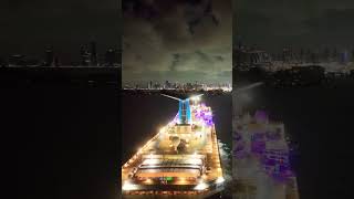 Carnival Conquest Arriving PortMiami at Night Drone| Epic Aug 4 2025 #cruise #carnival #portmiami