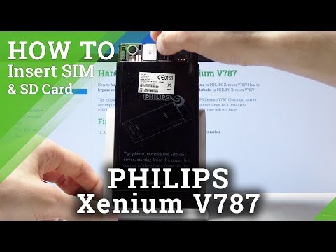 How to Insert Micro SIM Card to PHILIPS Xenium V787 - Input Memory Card