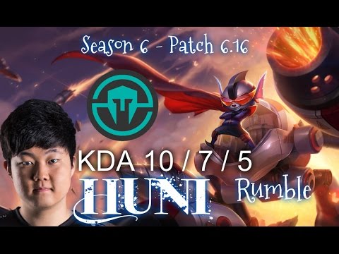 IMT Huni RUMBLE vs RENEKTON Top - Patch 6.16 NA Ranked | League of Legends