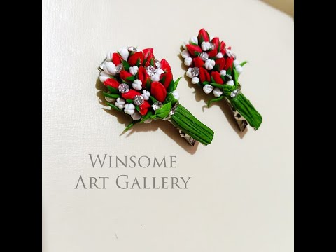 How to Make Floral Hair Pin | Bouquet Style | DIY | Made with Air Dry Clay