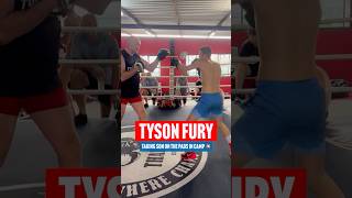Fists run in the Fury family 🔥Tyson Fury doing padwork with his son Prince in training camp 🥊