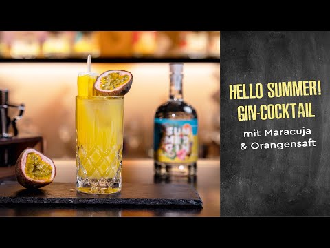 Solero Gin Cocktail - Maracuja Cocktail mit Orangensaft & Gin - Sommergetränk. Wajos Cocktail Rezept