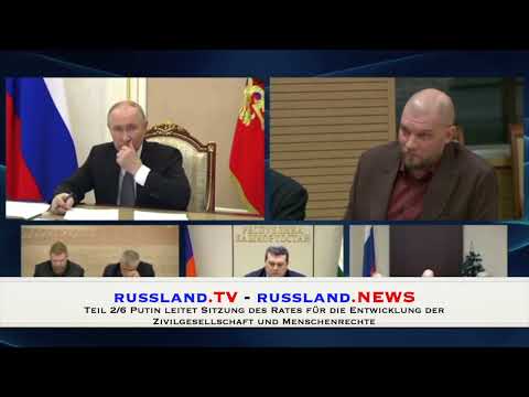 Teil 2/6 Putin leitet Sitzung des Rates für die Entwicklung der Zivilgesellschaft und Menschenrecht