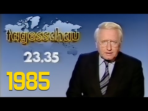 ARD Tagesschau, Ansage Gerd Mindermann & Anfang von "Unter deutschen Dächern" (21.07.1985)