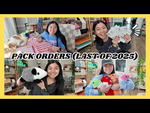 Pack Orders With Me / The Last Plushies & Vlog of 2025! 💕 Chatty Crochet Studio Vlog - Bye 2025!