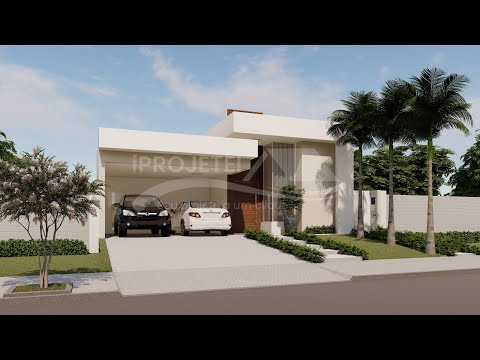 Tour pela Fachada - Casa térrea com pé direito duplo e 3 dormitórios