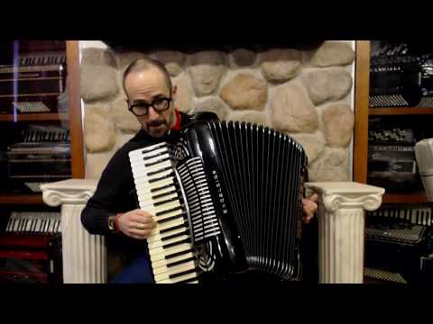 3524 - Black Excelsior Symphony Grand Piano Accordion LMMH 41 120 $1999