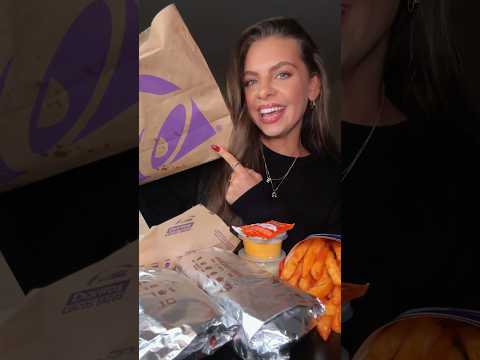 LATE NIGHT TACO BELL ORDER + MUKBANG 😮‍💨🌮💜🔔 #grilledcheeseburrito #nachofries #tacobellmukbang