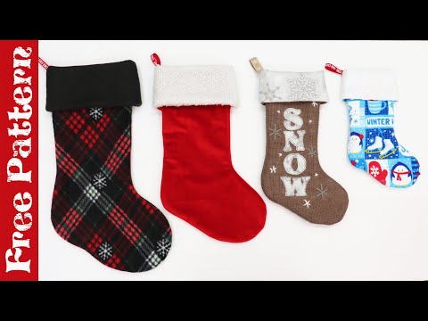 Sew a 15 Minute EASY CHRISTMAS STOCKING - Detailed Instructions - Fully Lined, Fold over cuff.