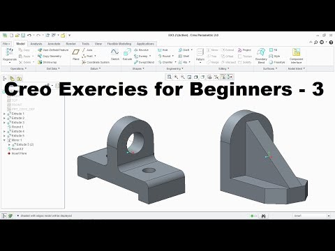 Creo Modeling Exercises Tutorial for Beginners | Creo Practice Exercises - 3