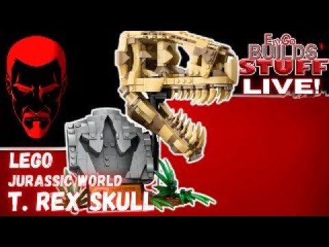 LEGO JURASSIC WORLD T. REX SKULL: EmGo Builds Stuff LIVE!