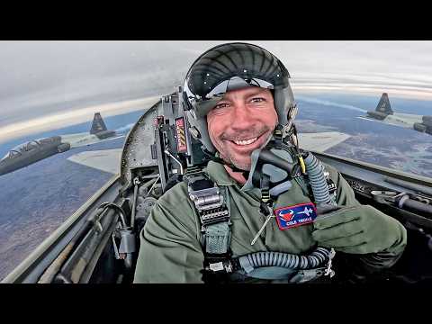Flying at supersonic speeds in an Air Force Fighter Jet