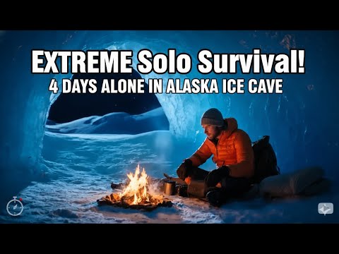 4 Days Alone in Alaska's Frozen Mountains   Deep Snow Bushcraft Survival