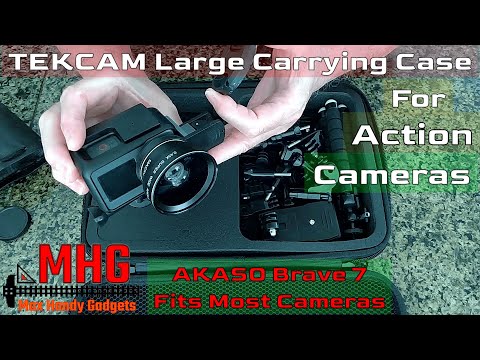 TEKCAM Action Camera Carrying Case Protective Storage Bag Compatible with Gopro Hero 13 12 11 10 9 8 7/AKASO EK7000/Brave 4/Brave 7 LE/Brave 8/APEXCAM/Dragon Touch Action Camera (Medium) video review thumbnail