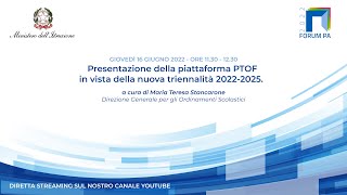 Presentazione della piattaforma PTOF in vista della nuova triennalità 2022-2025