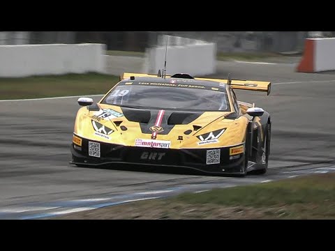 Lamborghini Huracán GT3 EVO 2 Cars Testing On The Limit! ( Amazing V10 Sound )