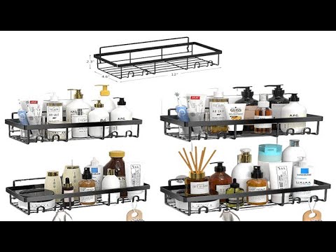 Black bathroom organizer accessories set - aluminium heavy d...