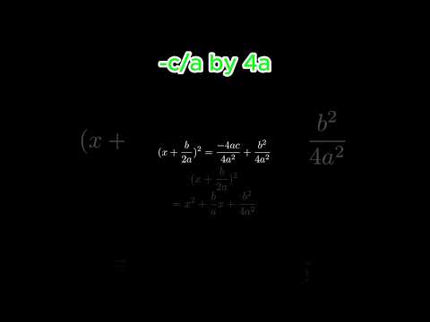 Proof of the Quadratic Formula  #mathematics #education #algebra #math