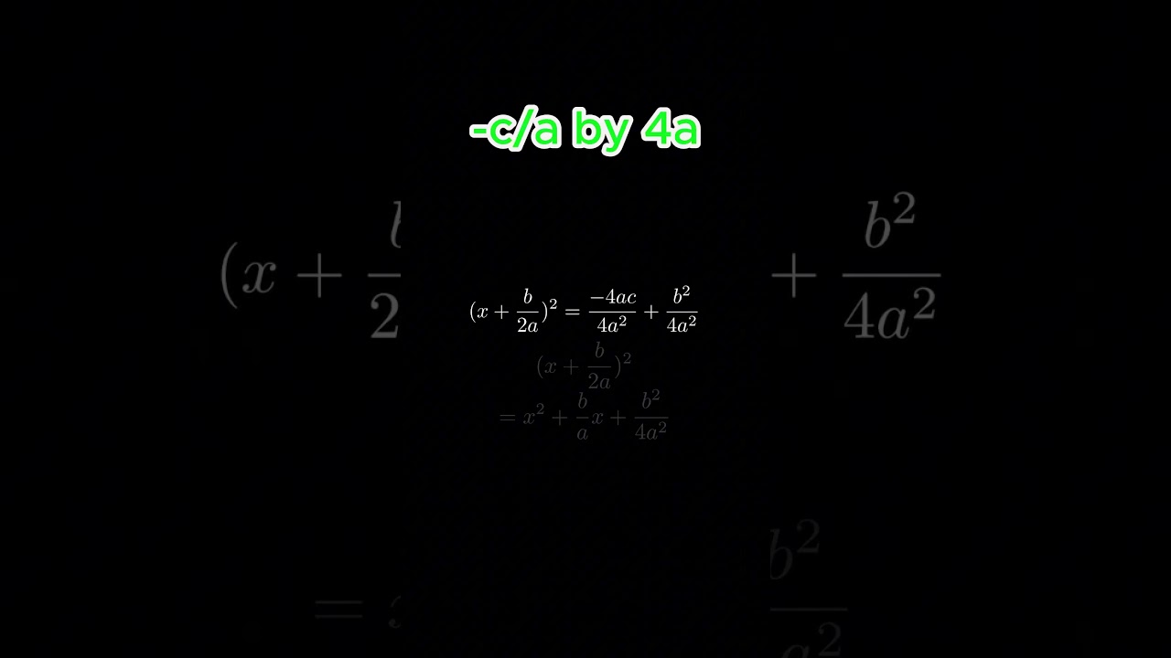 Proof of the Quadratic Formula  #mathematics #education #algebra #math