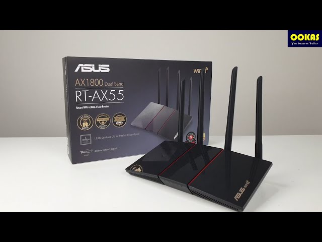 ASUS RT-AX55 (Gaming Router) Wifi AX1800 2 băng tần, router WiFi có thể mở rộng, Wifi 6 (802.11ax), AiMesh WIFI Mesh, MU-MIMO, AiProtection