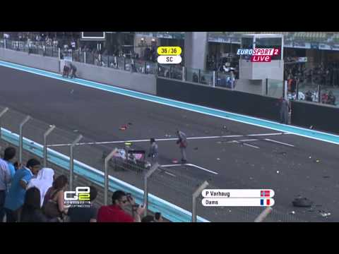 2011 GP2 Asia Abu Dhabi Massive Start Pile-Up+Razia flip