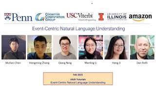 Event-Centric Natural Language Understanding, AAAI Tutorials 2021