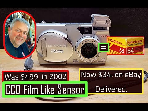 $34. Olympus D-550 CCD Digital Camera has Kodak Film Like Sensor Zoom 36-100mm Lens Photo Class 358