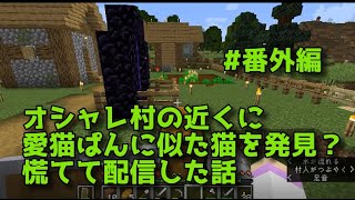 【女性実況】YUYUのマイクラサバイバル生活2＃番外編 オシャレ村の近くに愛猫ぱんに似た猫を発見？慌てて配信した話
