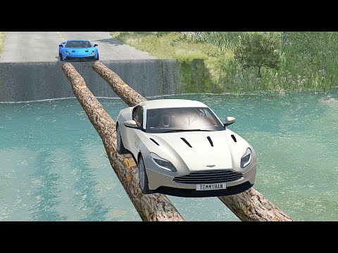 Mobil vs Log Bridge #6 - BeamNG Drive