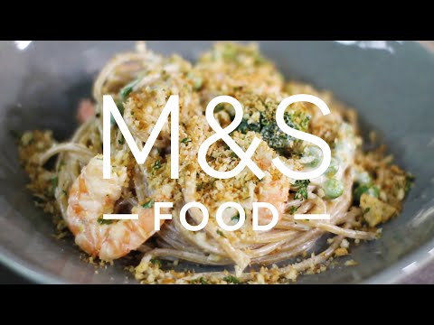 Chris' Crunchy Creamy Garlic Prawn Pasta | Feed Your Family | M&S FOOD