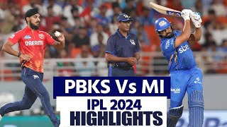 PKBS vs MI IPL 2024 33 Match Highlights: Punjab Kings vs Mumbai Indians Highlights | IPL Match Highl