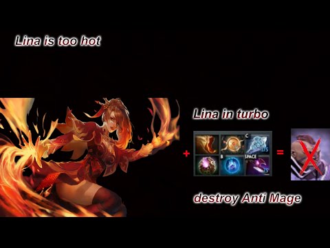 Dota 2 Turbo Gameplay 9 - Lina destroy Anti Mage