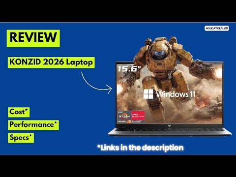 KONZID Laptop Computer 15.6" Full HD IPS Display Laptop with N95 Processor, Work Laptops 16GB RAM 512GB SSD 11 Laptop Business Computer Light&Thin, Metal Shell, Webcam, Type-C, USB3.2 video review thumbnail