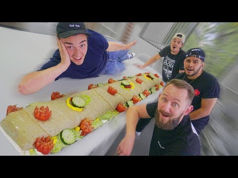 Fed Hi5 Studios With A 100 Pound Burrito! Video