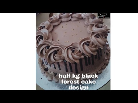 half kg black forest cake design