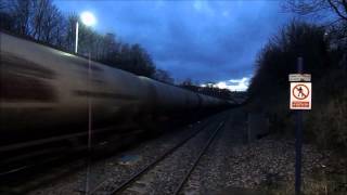 preview picture of video 'Class 60063 Hauling the Jarrow Tanks through Heworth Railway Station 10/1/14'
