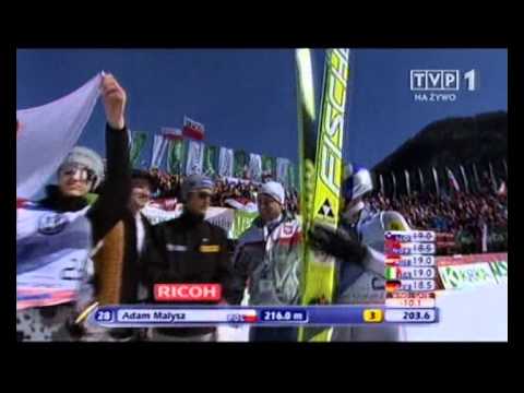 Adam Małysz   Ostatni skok w karierze Planica, 20 03 2011 r , 216 m