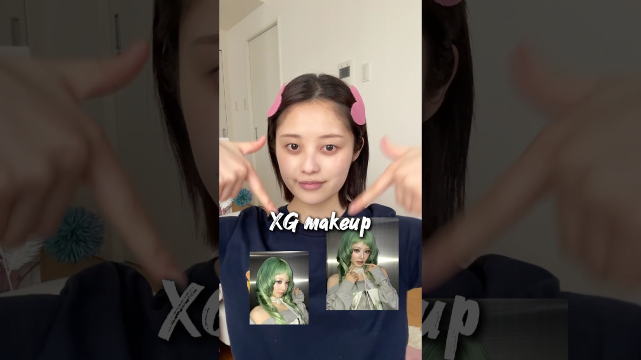 XG  makeup🪐💚💖　#xg #makeup #hinata #cosmetics #一重メイク #あやみん #메이크업 #福山絢水