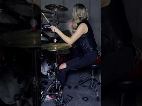 Our sister playing “Dear Father” on Drums #femaledrummer #drums #heavymetal
