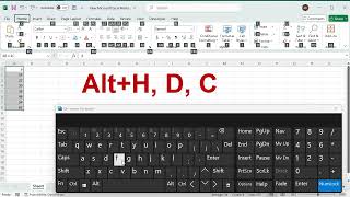 Shortcuts to delete the selected column in excel