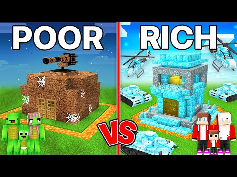 Poor Mikey Family vs Rich JJ Family Security Base Survival Battle in Minecraft ! - Maizen