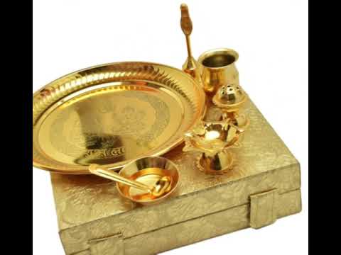 Gold Plated Brass Pooja Thali