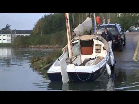Swallow Yachts BayRaider Expedition Launching from a road trailer
