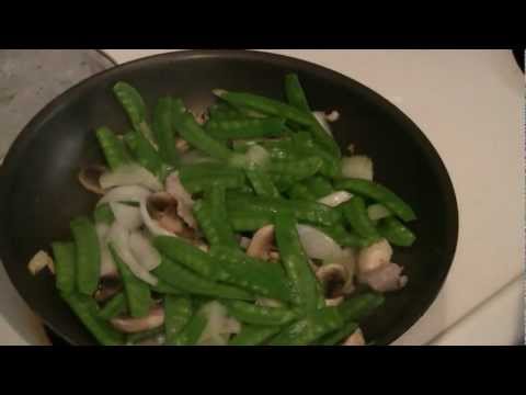 Cooking Chinese Vegetables  (Stir Fry Snow Pea Pods)  Fast Chinese Cooking