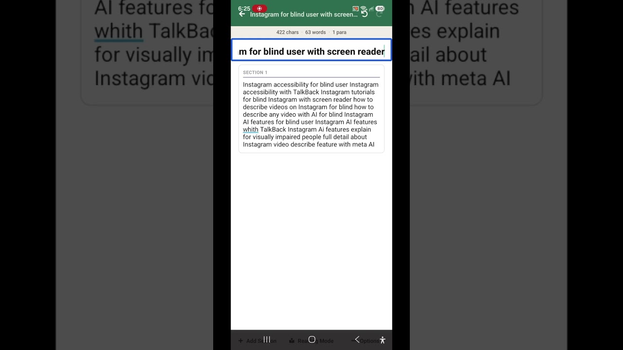 Instagram latest AI features for blind describe videos using artificial intelligence 